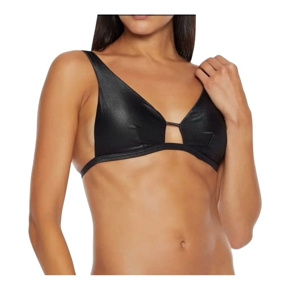 JETS AUSTRALIA BY JESSIKA ALLEN Cutout Metallic Triangle Bikini Top